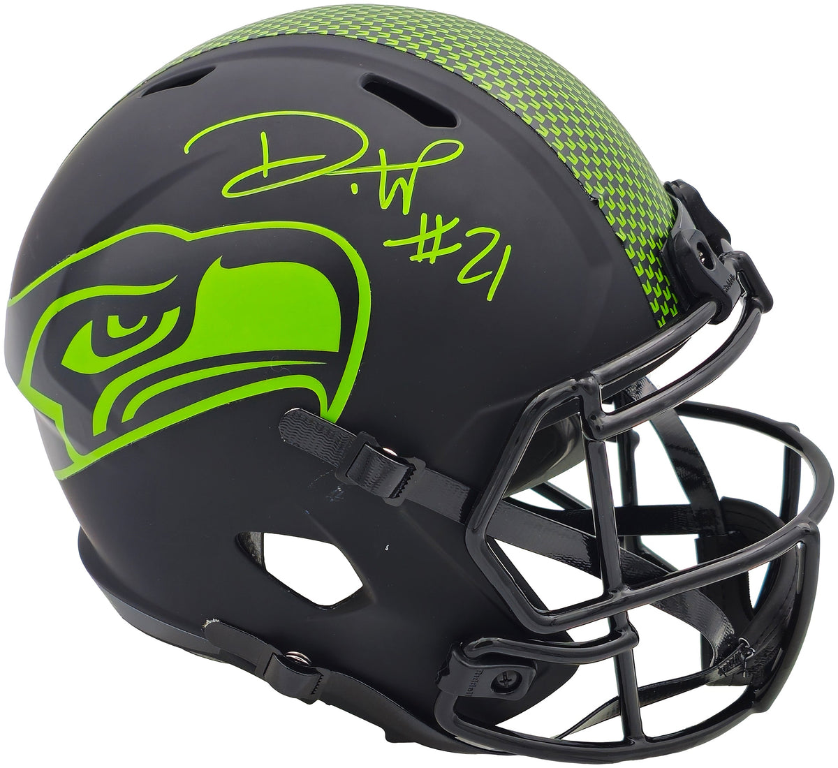 Devon Witherspoon Autographed Seattle Seahawks Eclipse Black Full Size Speed Replica Helmet Mcs Holo
