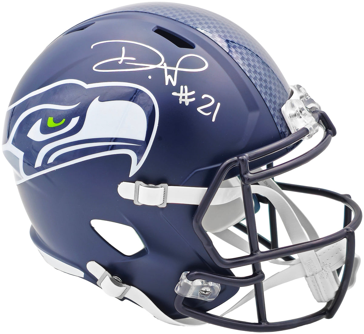 Devon Witherspoon Autographed Seattle Seahawks Blue Full Size Speed Replica Helmet Mcs Holo