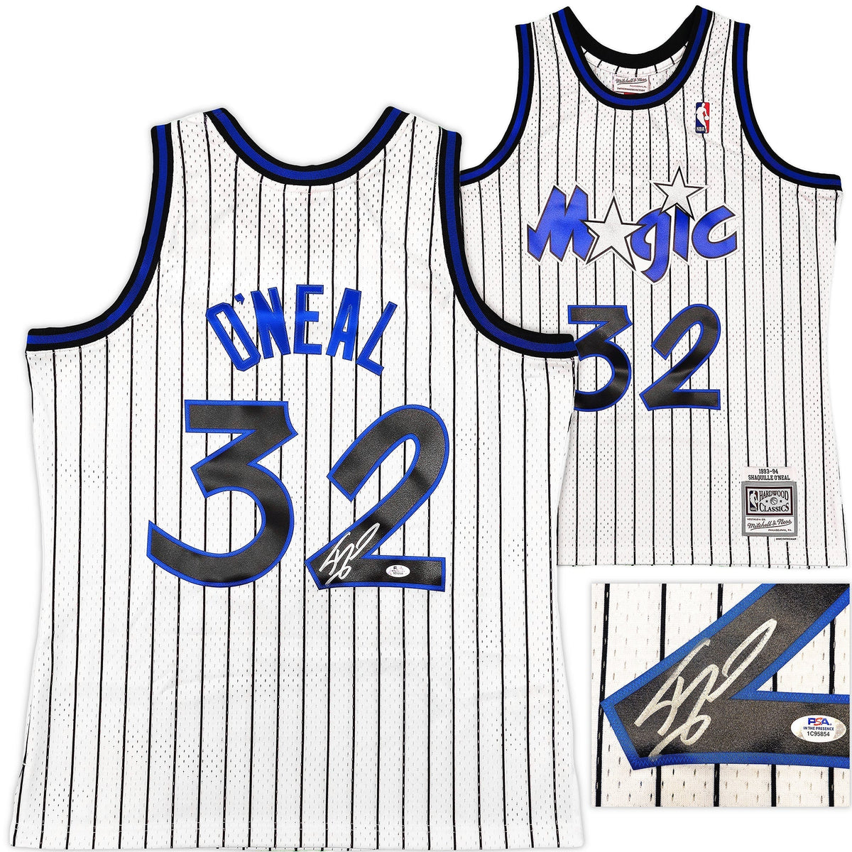 Orlando Magic Shaquille Shaq O'neal Autographed White Authentic Mitchell & Ness 1993-94 Hwc Swingman Jersey Size L PSA/Dna