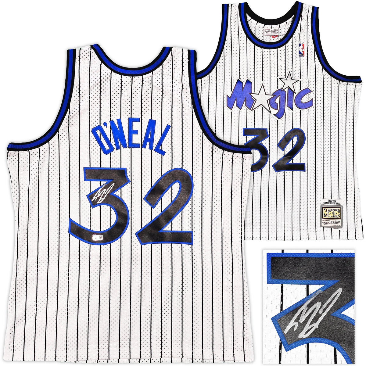 Orlando Magic Shaquille Shaq O'neal Autographed White Authentic Mitchell & Ness 1993-94 Hwc Swingman Jersey Size Xl Beckett Bas Witness
