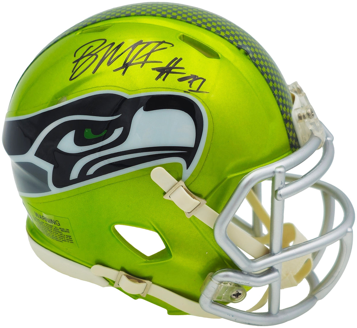Byron Murphy Ii Autographed Seattle Seahawks Flash Green Speed Mini Helmet Mcs Holo