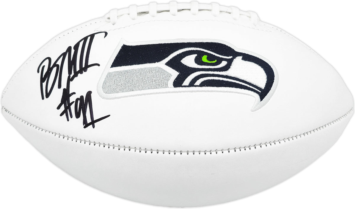 Byron Murphy Ii Autographed Seattle Seahawks White Logo Football Mcs Holo