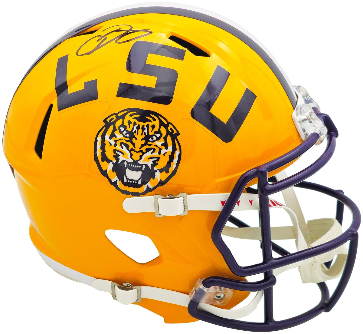 Odell Beckham Jr. Autographed Lsu Tigers Yellow Full Size Speed Replica Helmet Beckett Bas Witness