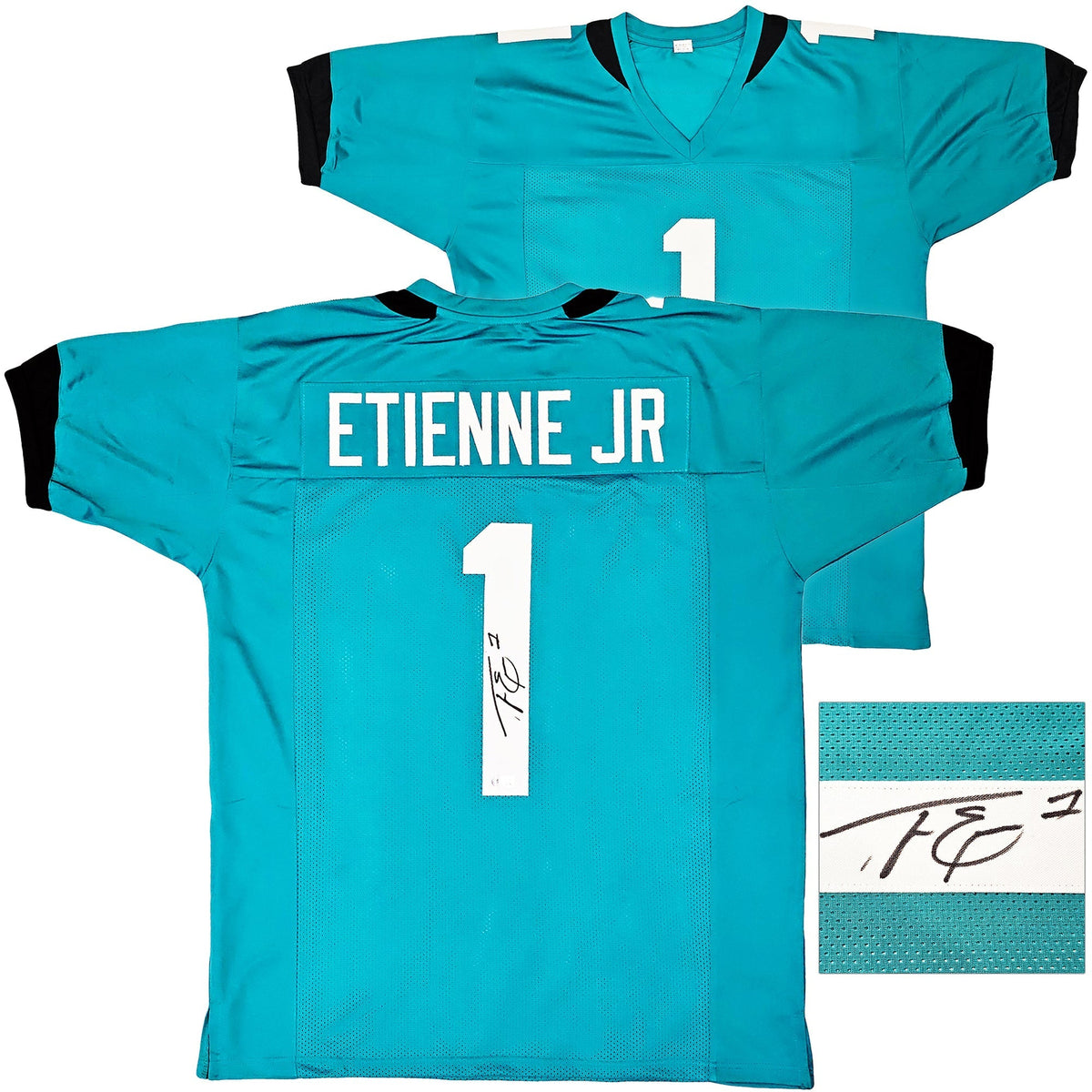 Jacksonville Jaguars Travis Etienne Autographed Teal Jersey Beckett Bas Witness Stock #220896