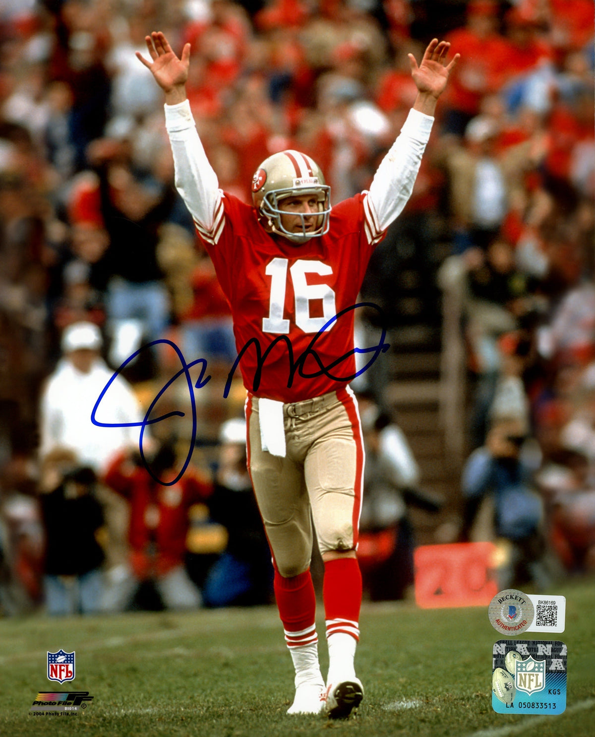 Joe Montana Autographed 8X10 Photo San Francisco 49Ers Beckett Bas Qr Stock #221161