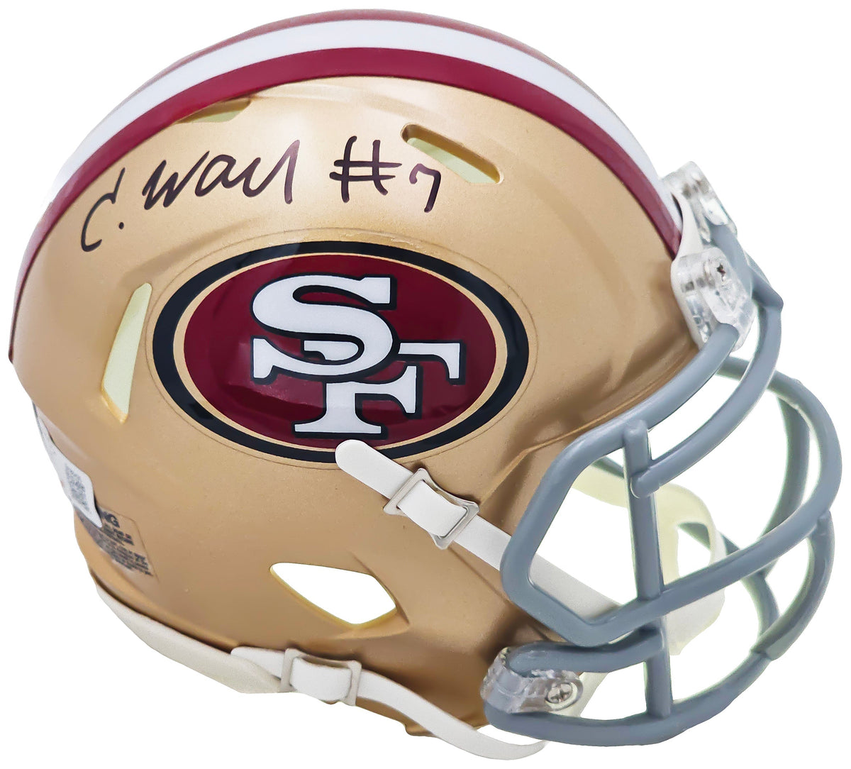 Charvarius Ward Autographed San Francisco 49Ers Gold Speed Mini Helmet Beckett Bas Qr Stock #221167