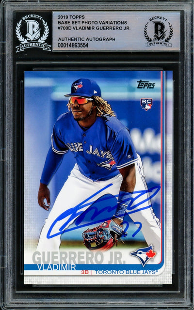 Vladimir Guerrero Jr. Autographed 2019 Topps Complete Set Variation Rookie Card #700D Toronto Blue Jays Beckett Bas #14863554