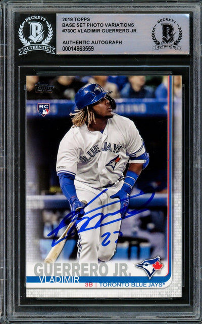 Vladimir Guerrero Jr. Autographed 2019 Topps Complete Set Rookie Card #700C Toronto Blue Jays Beckett Bas #14863559