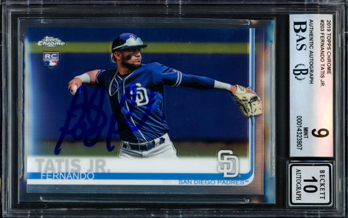 Fernando Tatis Jr. Autographed 2019 Topps Chrome Rookie Card #203 San Diego Padres BGS 9 Auto Grade Gem Mint 10 Beckett Bas #14323907