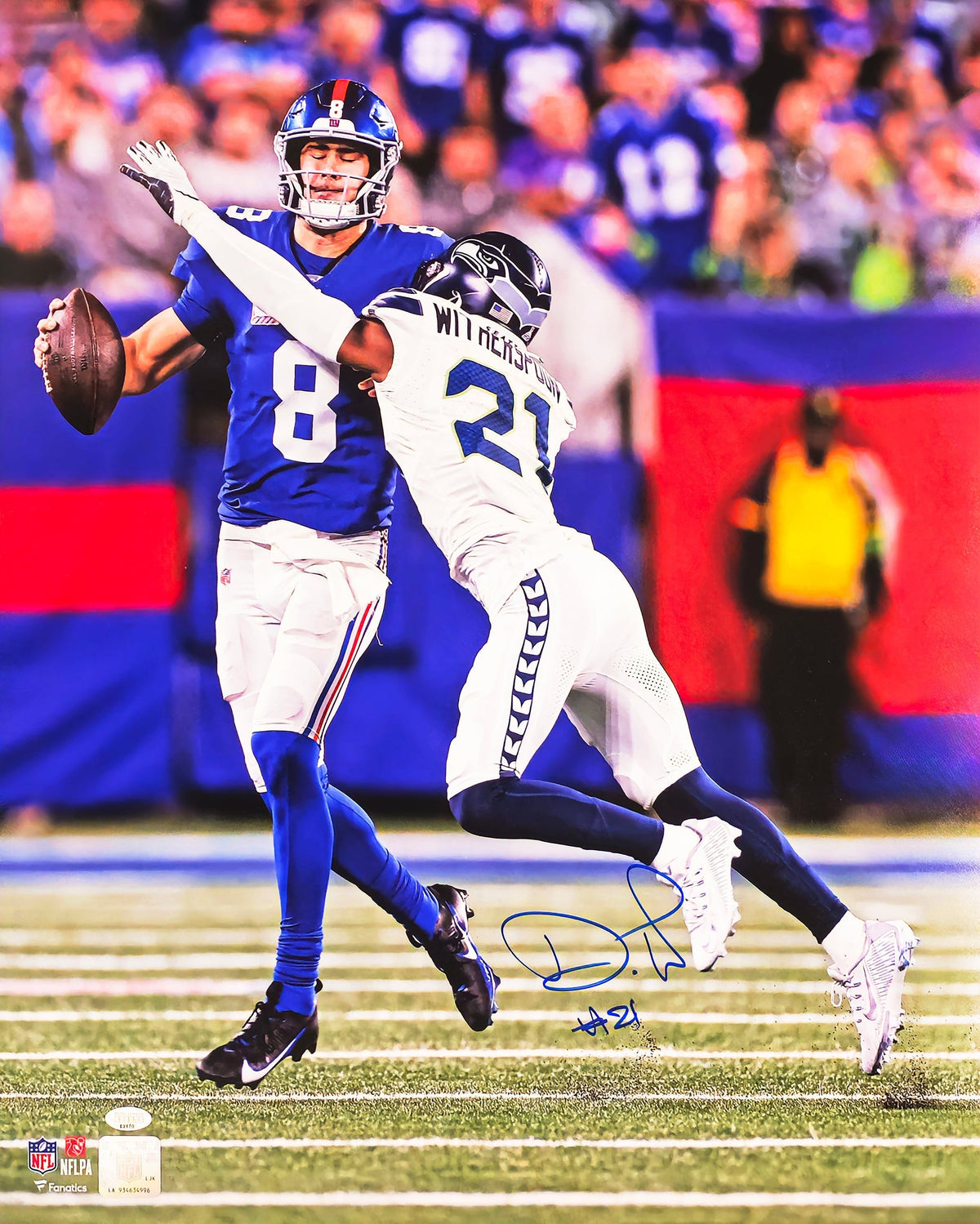 Devon Witherspoon Autographed 16X20 Photo Seattle Seahawks Sack Mcs Holo