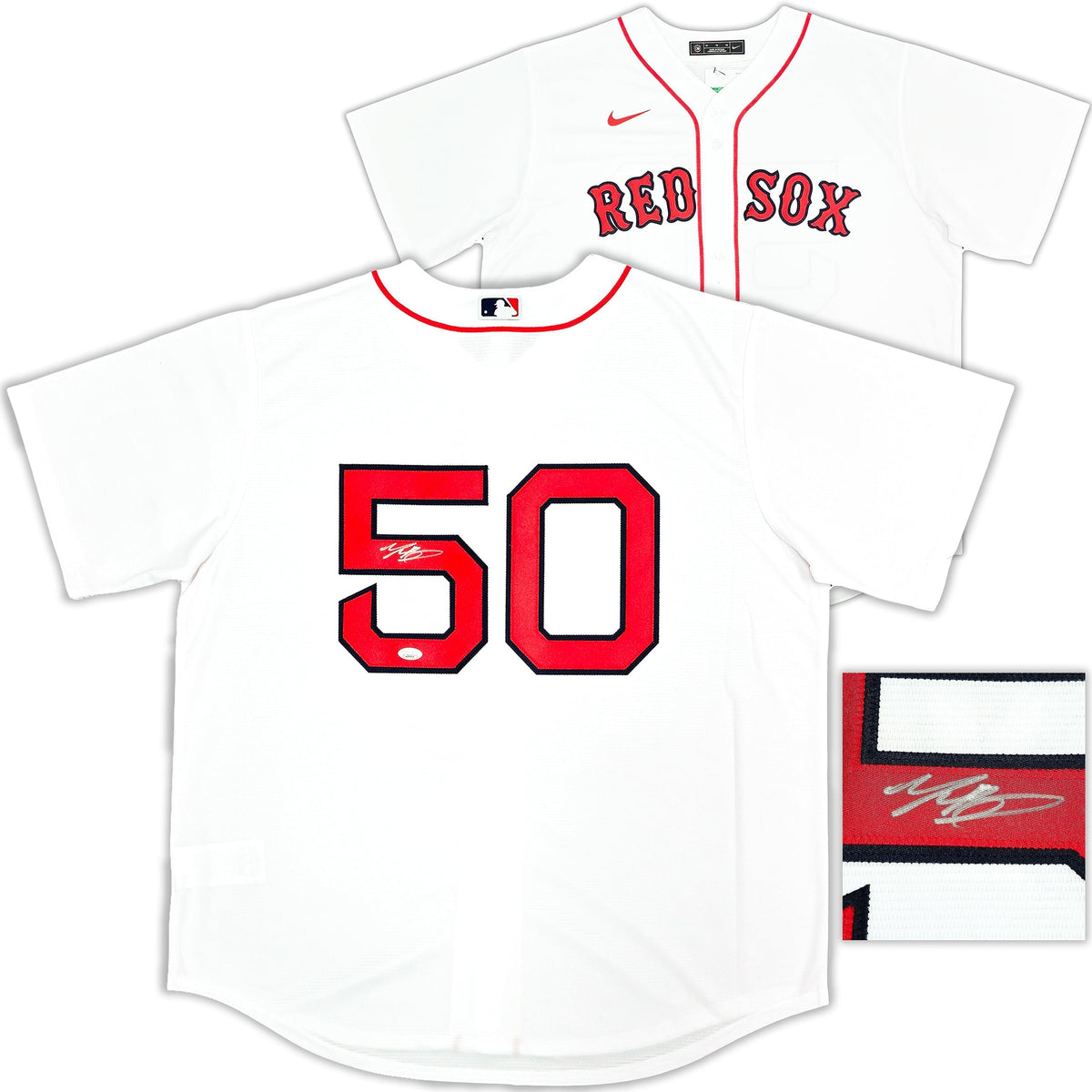 Boston Red Sox Mookie Betts Autographed White Nike Jersey Size Xl Jsa