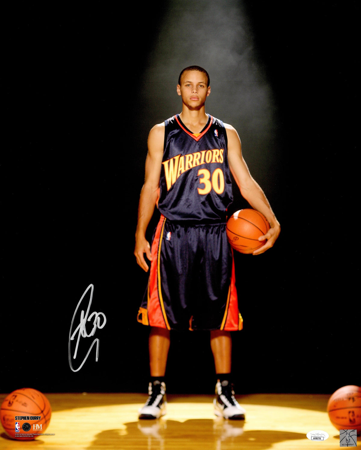 Stephen Curry Autographed 16X20 Photo Golden State Warriors Rookie Year Jsa