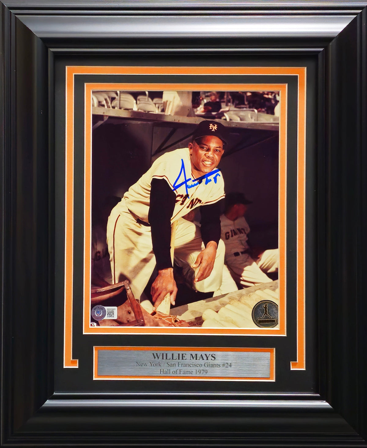 Willie Mays Autographed Framed 8X10 Photo San Francisco Giants Beckett Bas #Ad43443