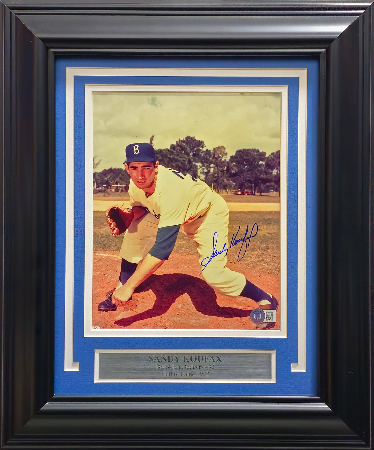 Sandy Koufax Autographed Framed 8X10 Photo Brooklyn Dodgers Beckett Bas #Ad43442