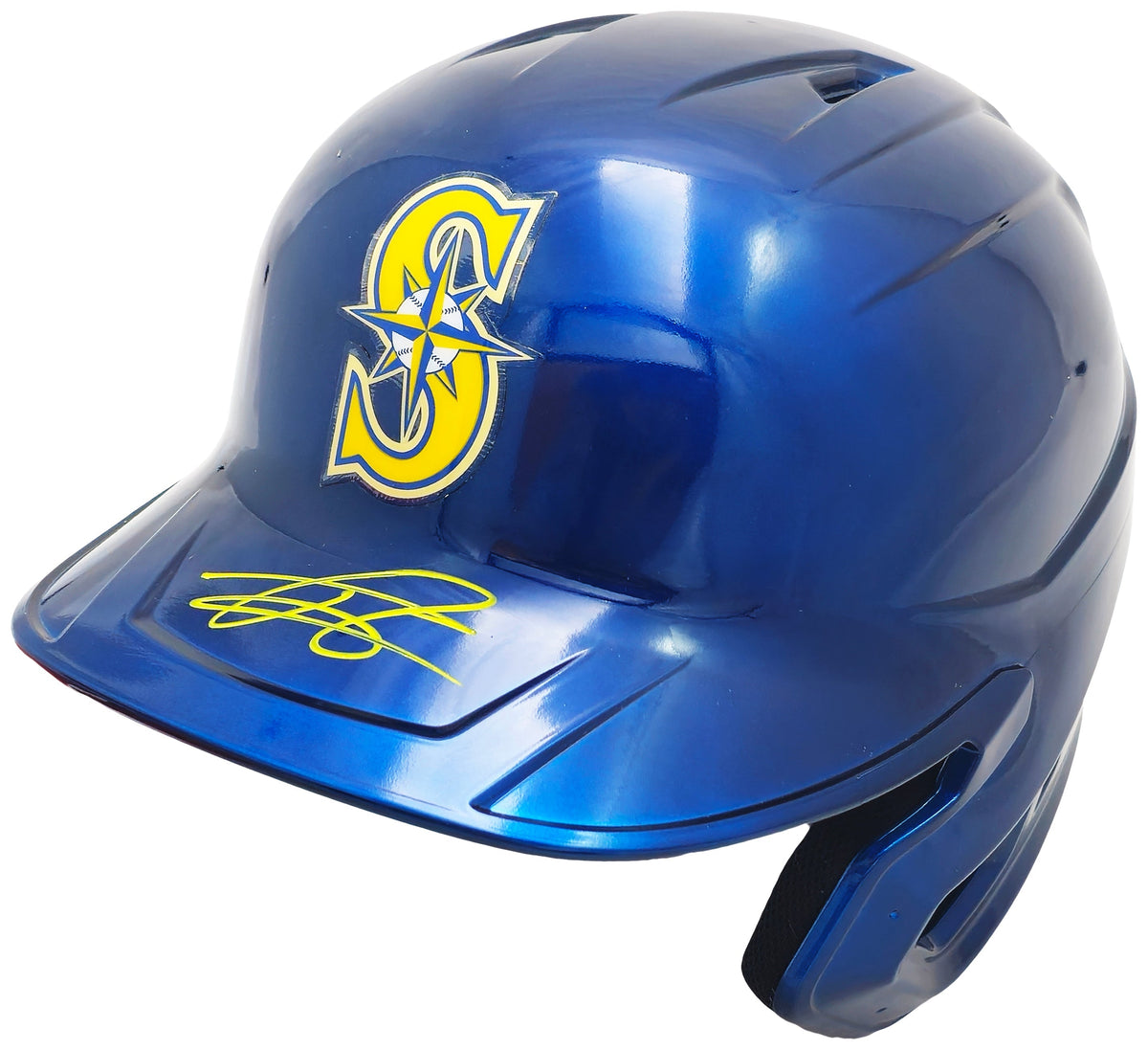 Julio Rodriguez Autographed Seattle Mariners Blue Mach Pro Replica Batting Helmet Fanatics And MLB Holo