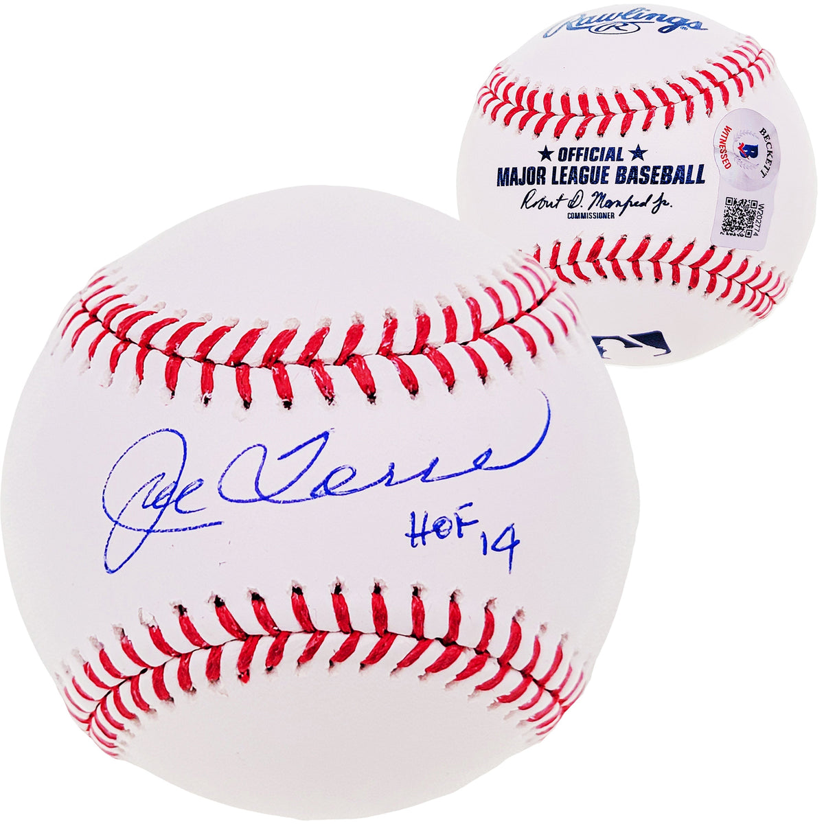 Joe Torre Autographed Official MLB Baseball New York Yankees "Hof 14" Beckett Bas Witness Stock #210822