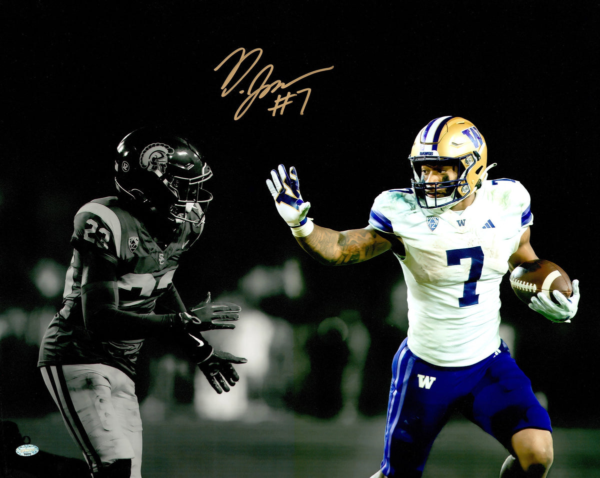 Dillon Johnson Autographed 16X20 Photo Washington Huskies Vs. Usc Spotlight Mcs Holo