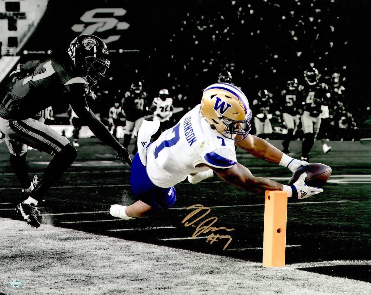 Dillon Johnson Autographed 16X20 Photo Washington Huskies Vs. Usc Spotlight Mcs Holo