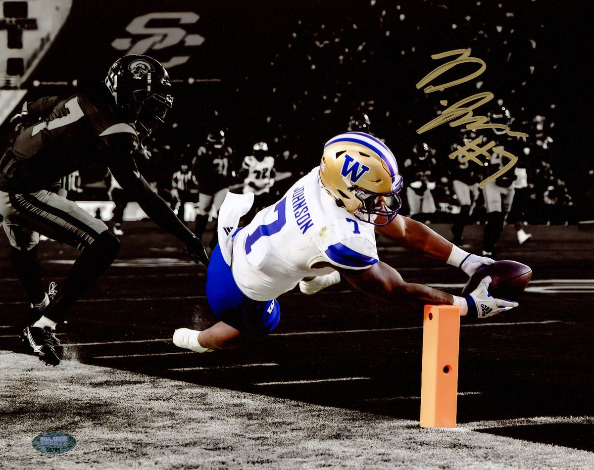 Dillon Johnson Autographed 8X10 Photo Washington Huskies Vs. Usc Spotlight Mcs Holo