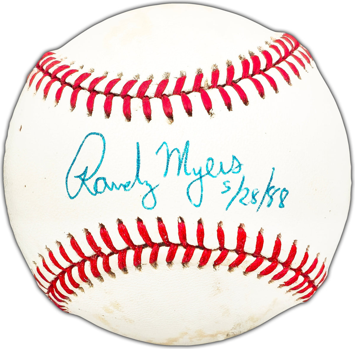 Randy Myers Autographed Official Nl Baseball New York Mets, Cincinnati Reds "5/28/88" Beckett Bas #Bk44377
