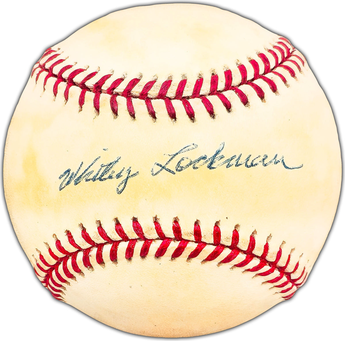 Whitey Lockman Autographed Official Nl Baseball New York Giants Beckett Bas #Bk44404