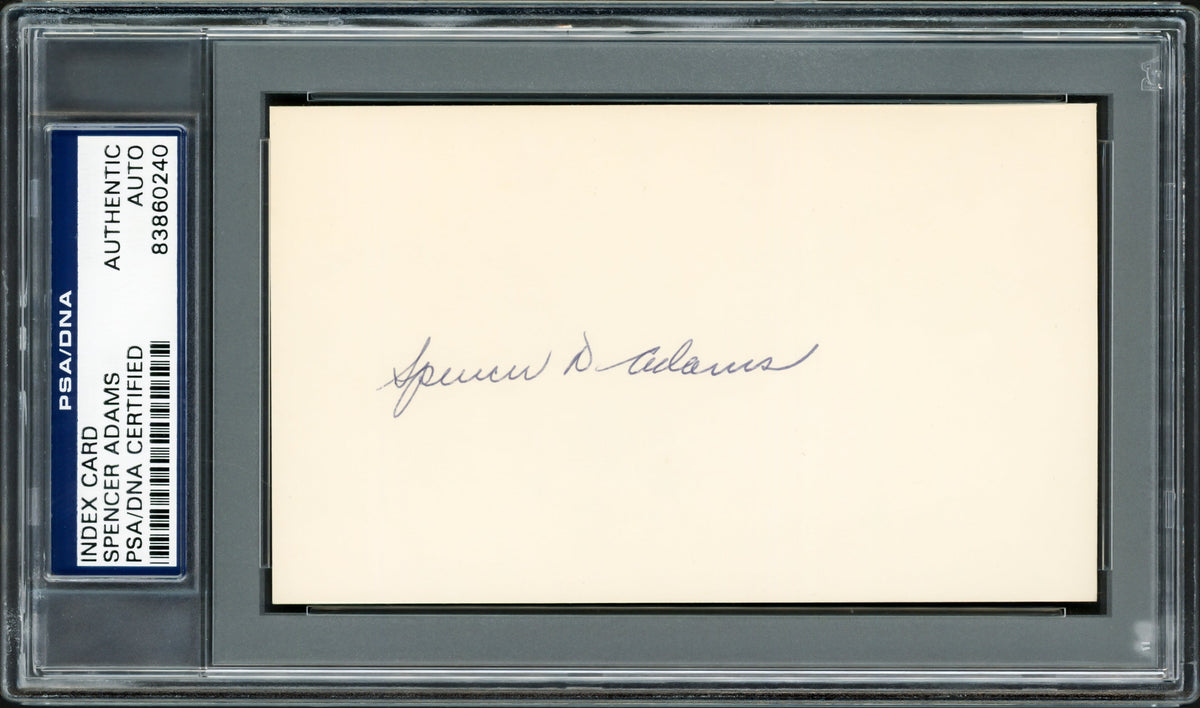 Spencer Adams Autographed 3X5 Index Card New York Yankees PSA/Dna Stock #211334