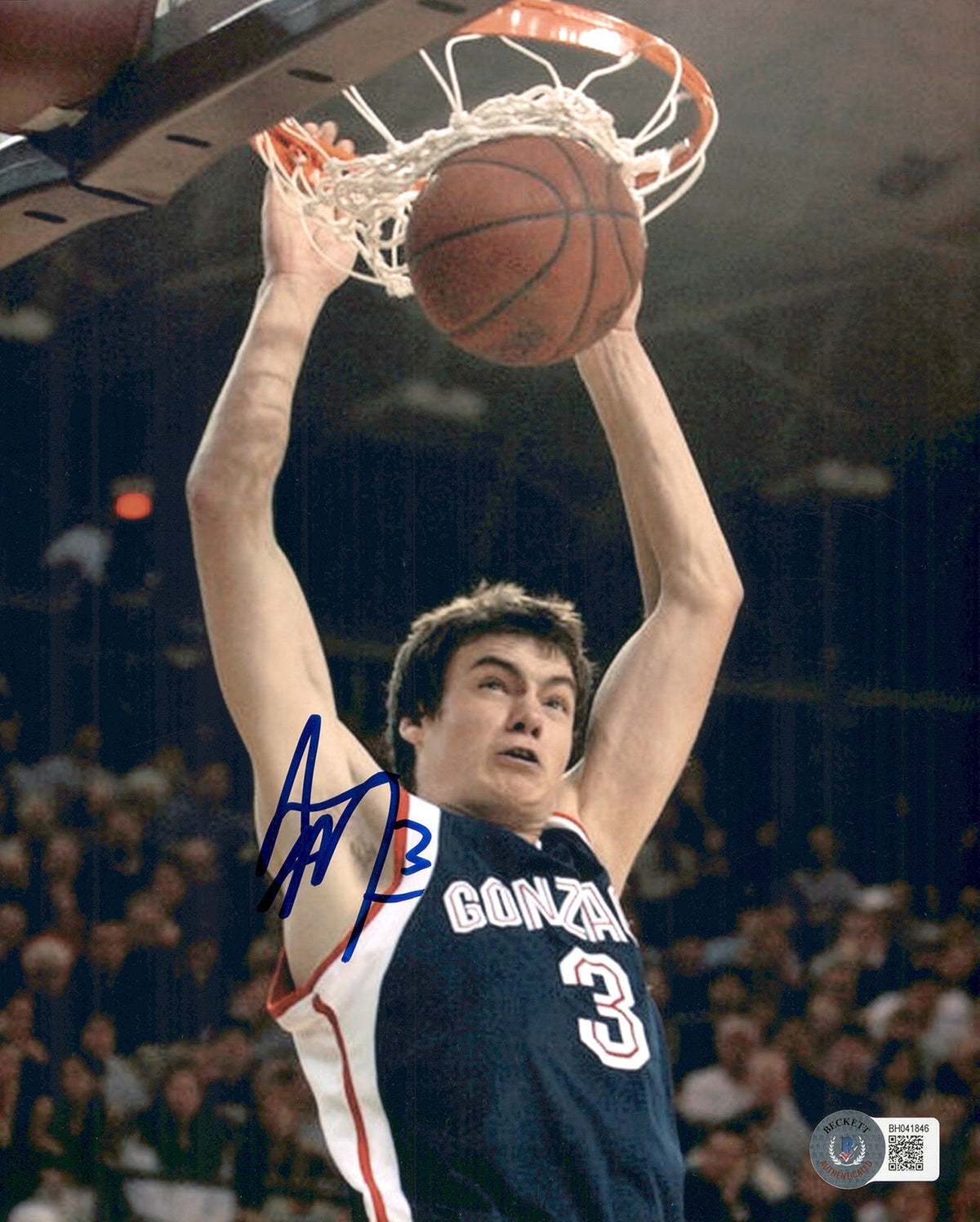 Adam Morrison Autographed 8X10 Photo Gonzaga Bulldogs Beckett Bas #Bh041846