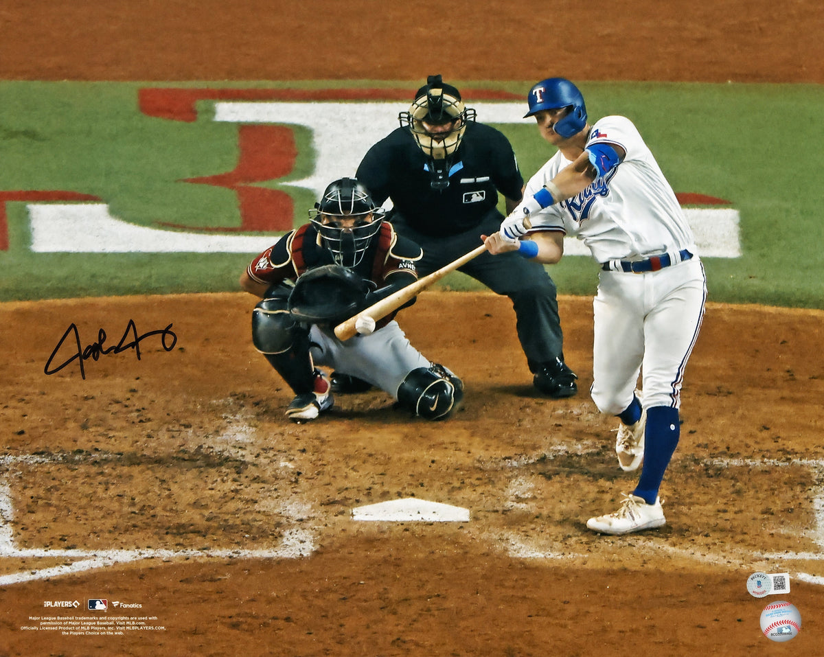 Josh Jung Autographed 16X20 Photo Texas Rangers Beckett Bas Witness