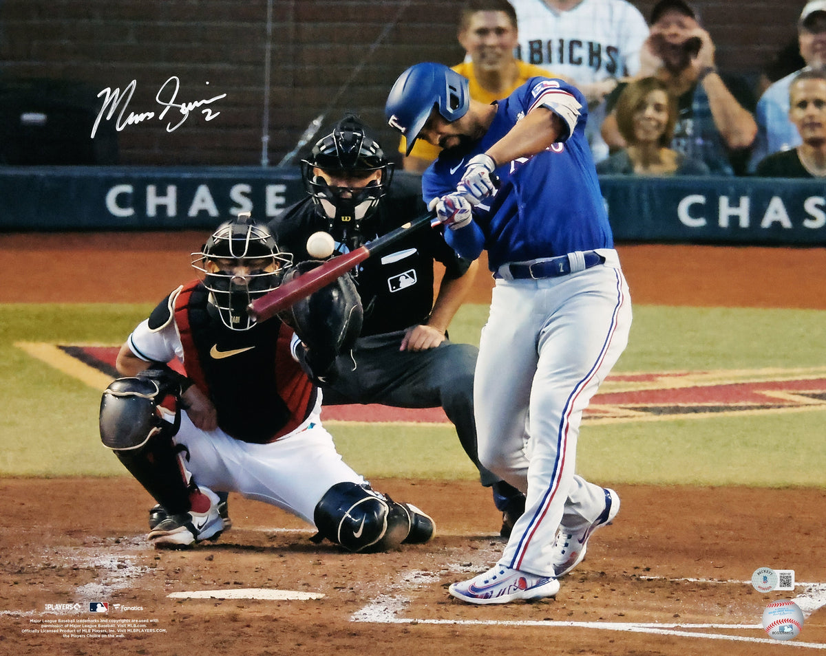Marcus Semien Autographed 16X20 Photo Texas Rangers Beckett Bas Witness