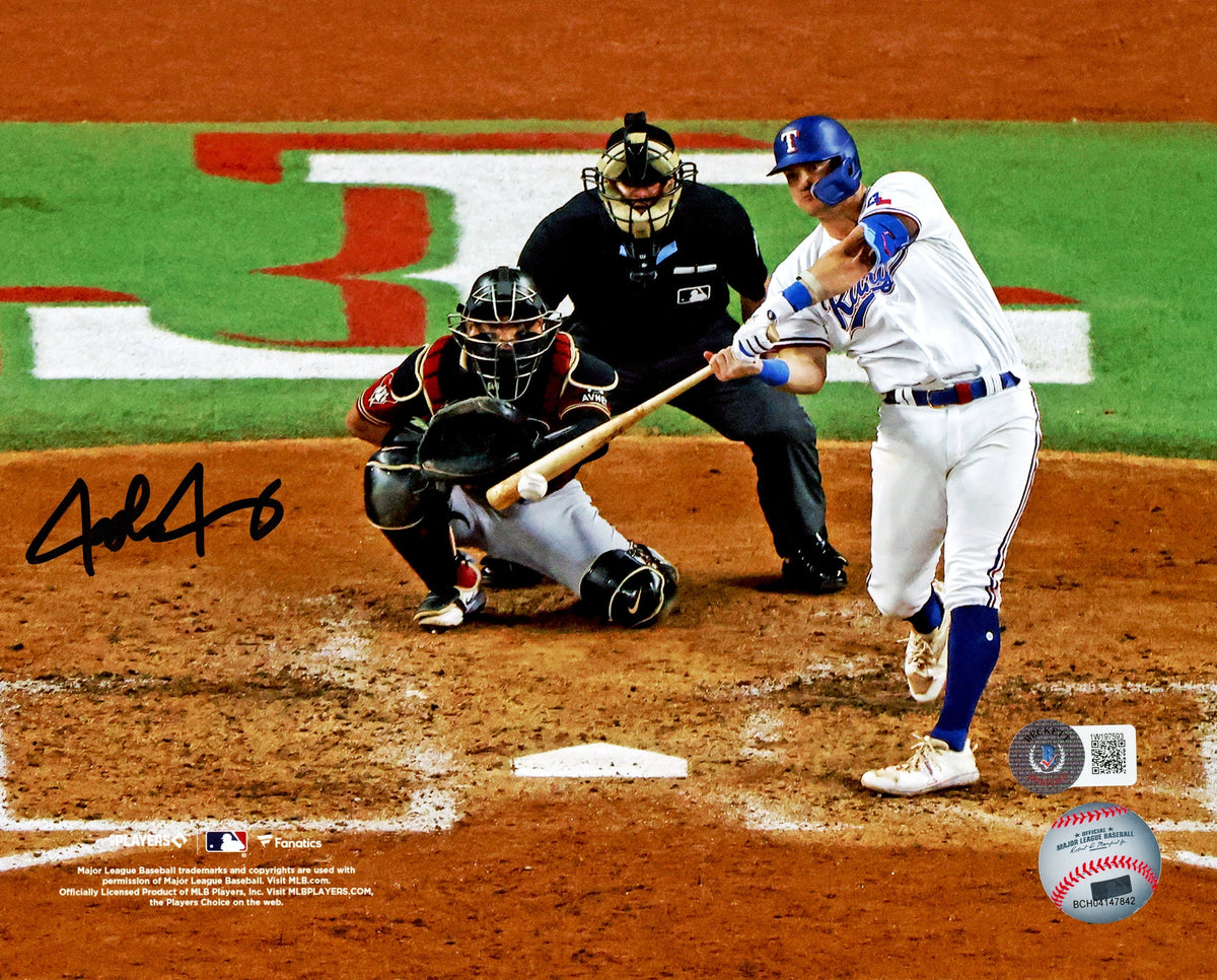 Josh Jung Autographed 8X10 Photo Texas Rangers Beckett Bas Witness