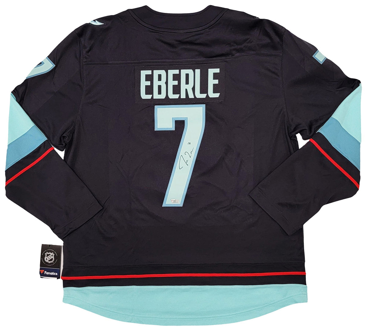 Seattle Kraken Jordan Eberle Autographed Blue Fanatics Jersey Size Xl Fanatics Holo Stock #211623