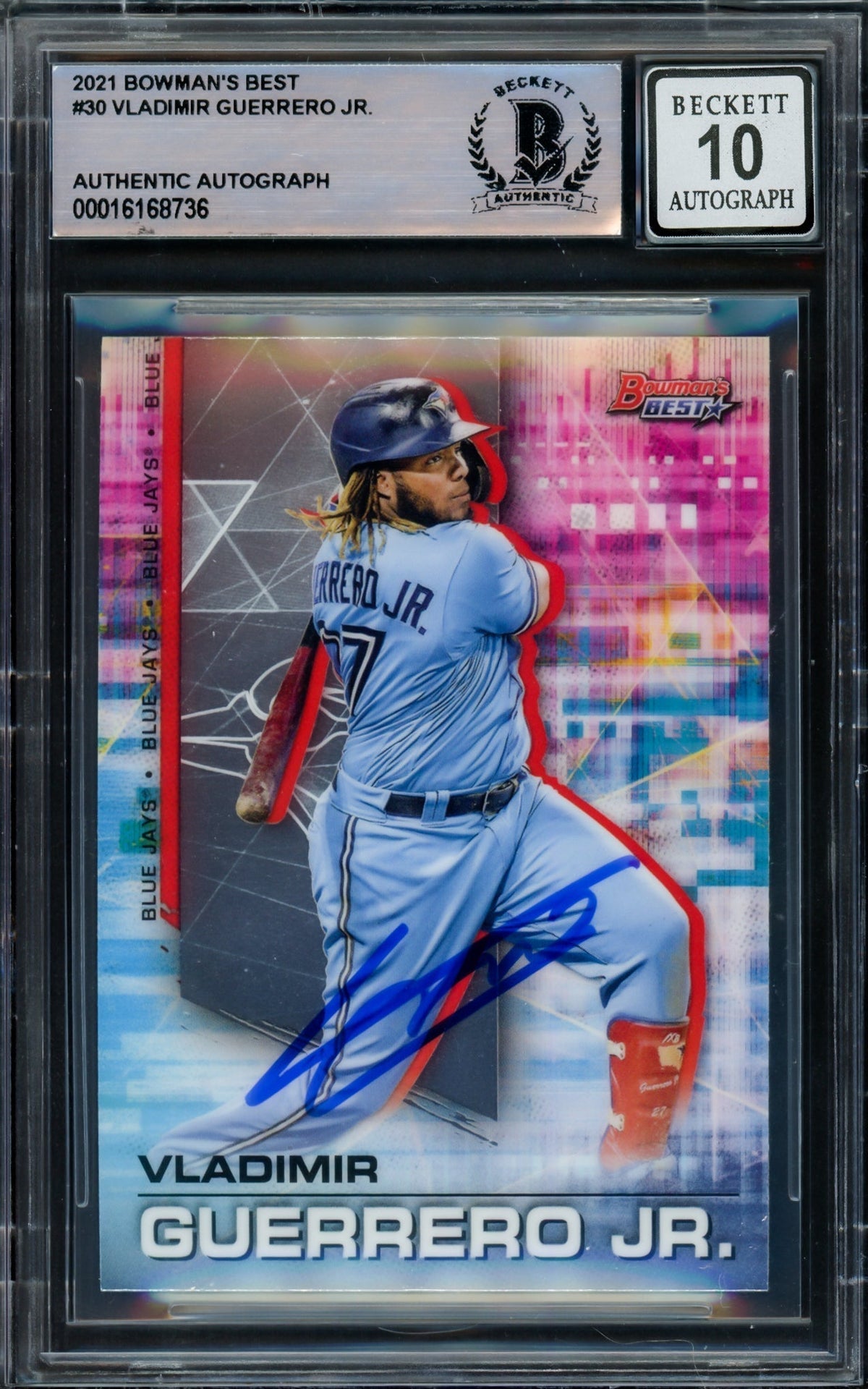 Vladimir Guerrero Jr. Autographed 2021 Bowman's Best Card #30 Toronto Blue Jays Auto Grade Gem Mint 10 Beckett Bas #16168736