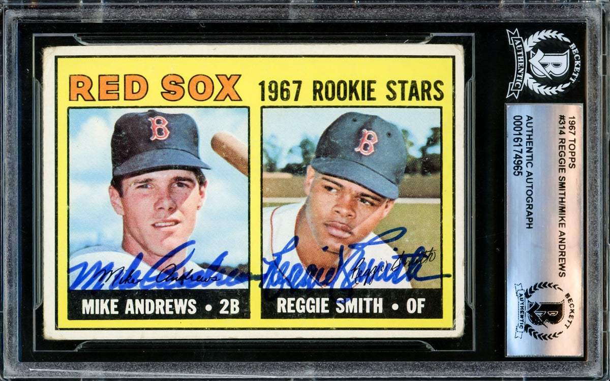 Reggie Smith & Mike Andrews Autographed 1967 Topps Rookie Card #314 Boston Red Sox Beckett Bas #16174965