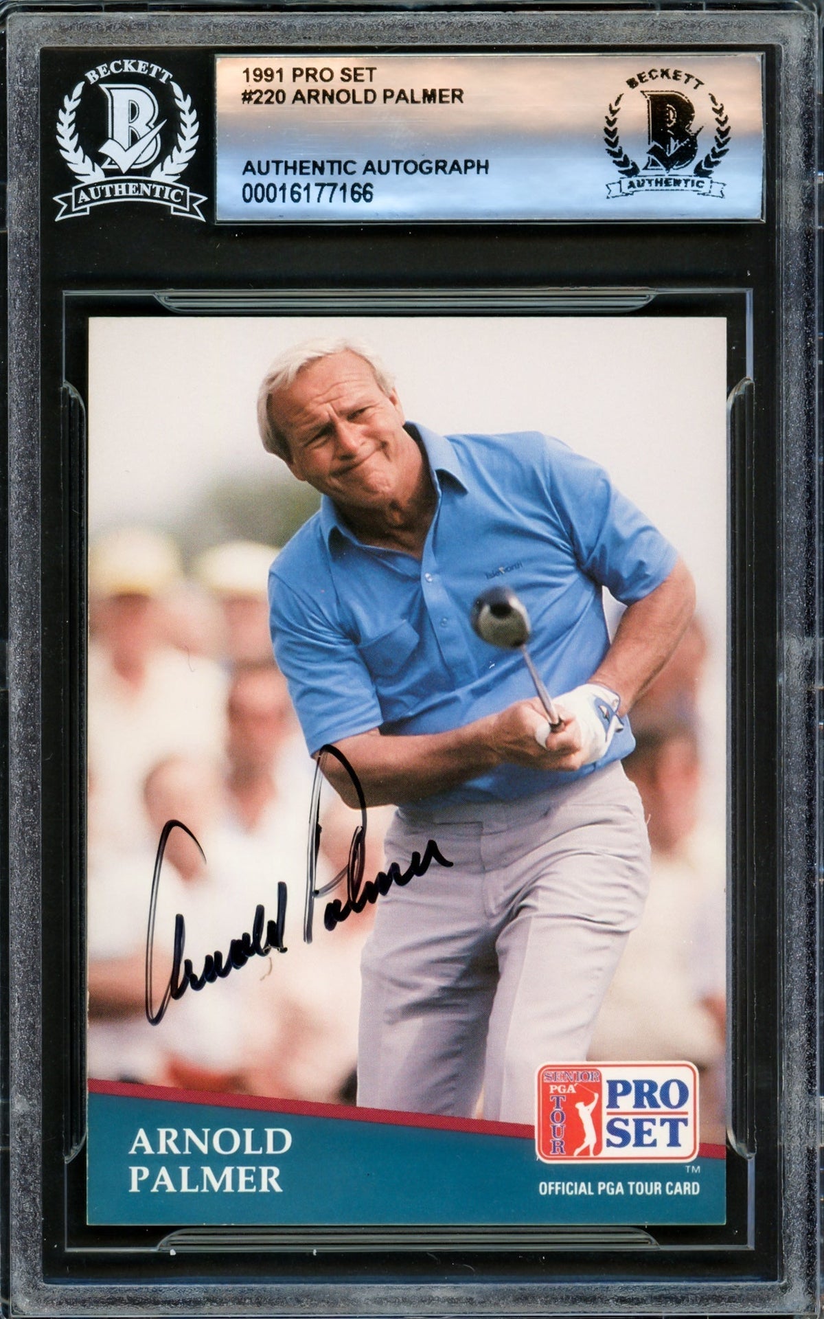Arnold Palmer Autographed 1991 Pro Set Card #220 Beckett Bas #16177166