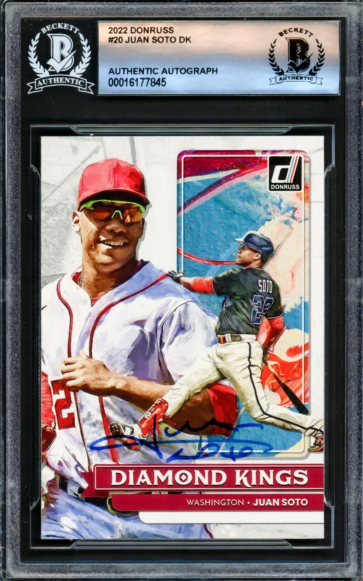 Juan Soto Autographed 2022 Donruss Diamond Kings Card #20 New York Yankees Beckett Bas #16177845