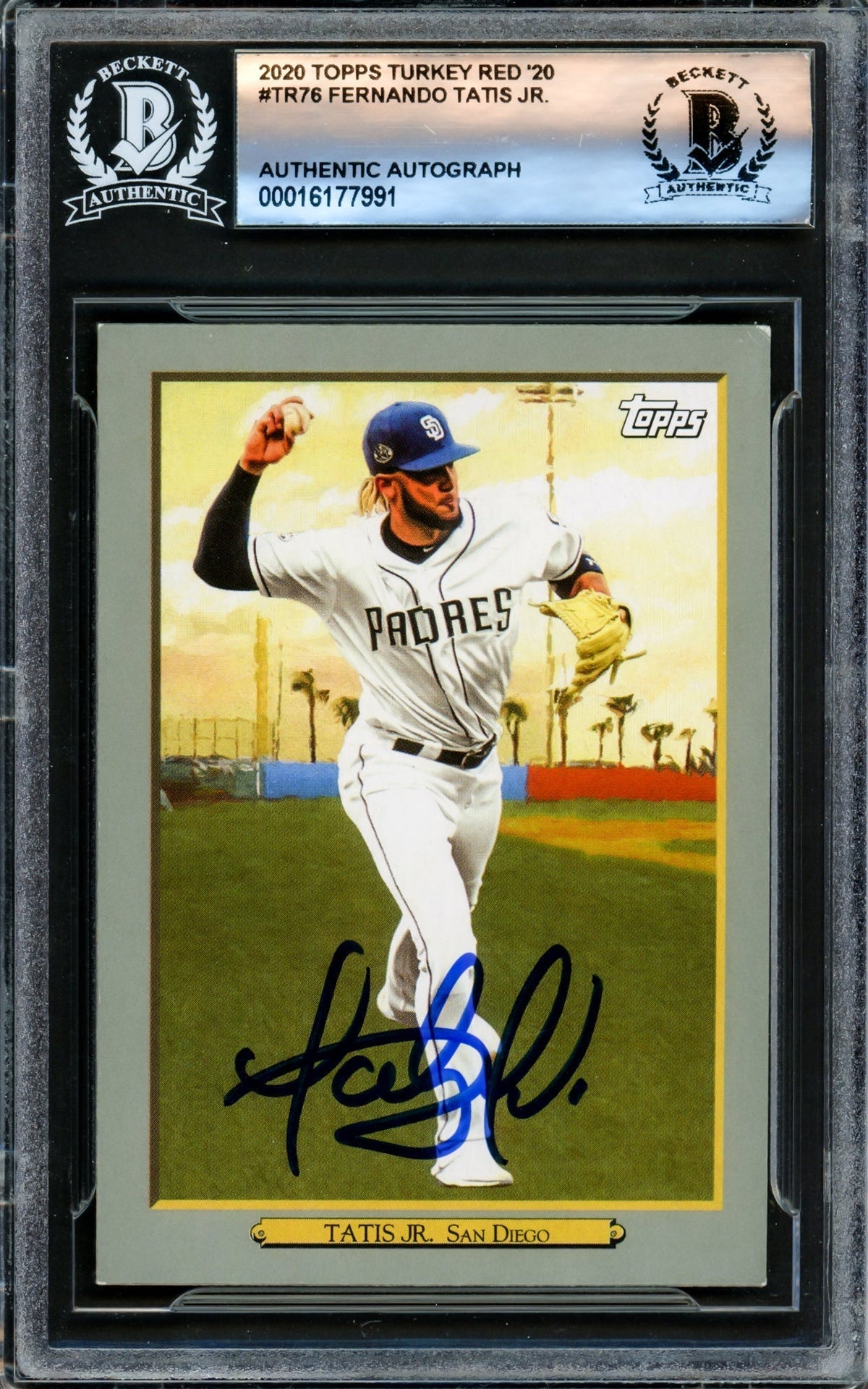 Fernando Tatis Jr. Autographed 2020 Topps Turkey Red Card #76 San Diego Padres Beckett Bas #16177991