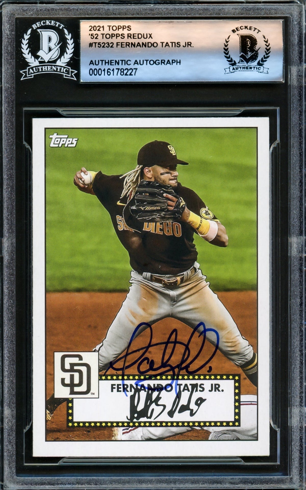 Fernando Tatis Jr. Autographed 2021 Topps 1952 Redux Card #T52-32 San Diego Padres Beckett Bas #16178227