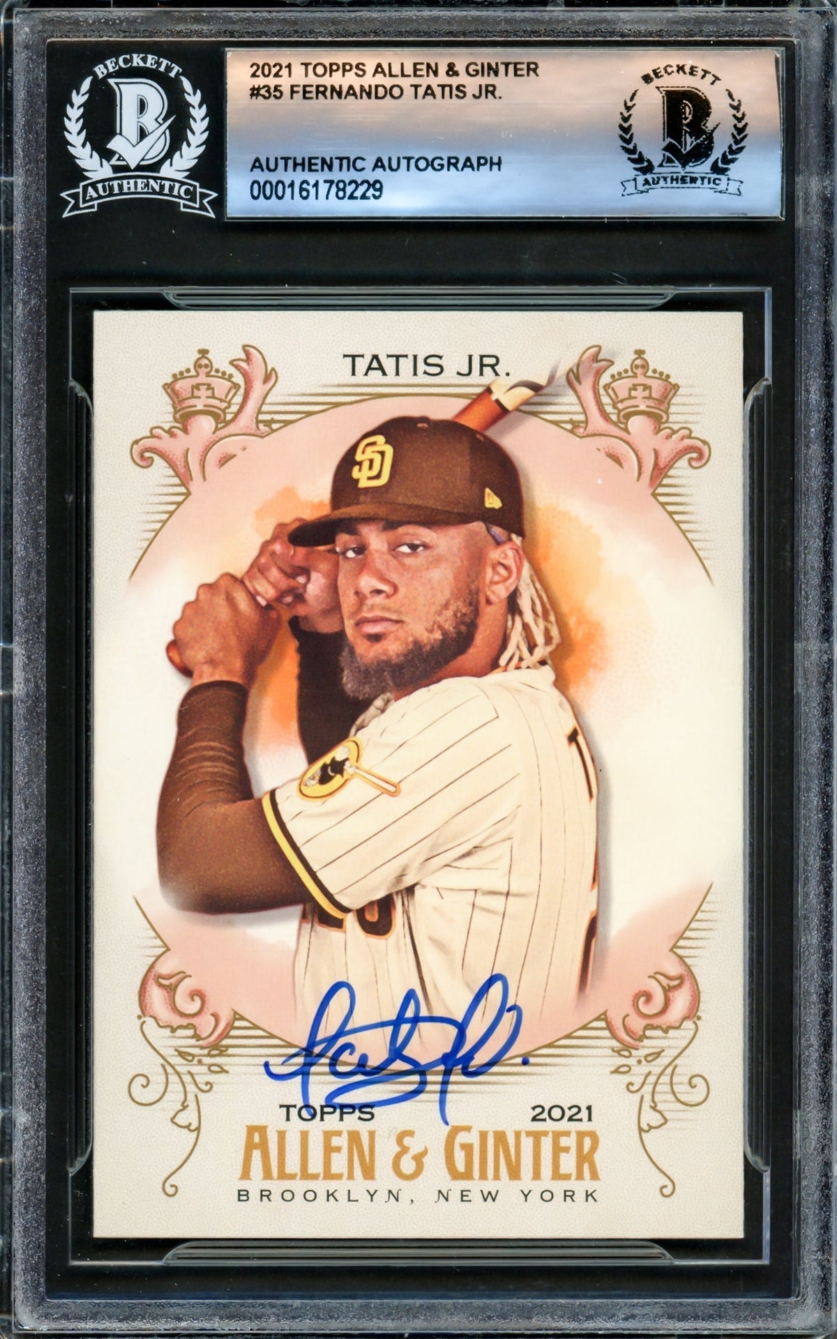 Fernando Tatis Jr. Autographed 2021 Topps Allen & Ginter Card #35 San Diego Padres Beckett Bas #16178229