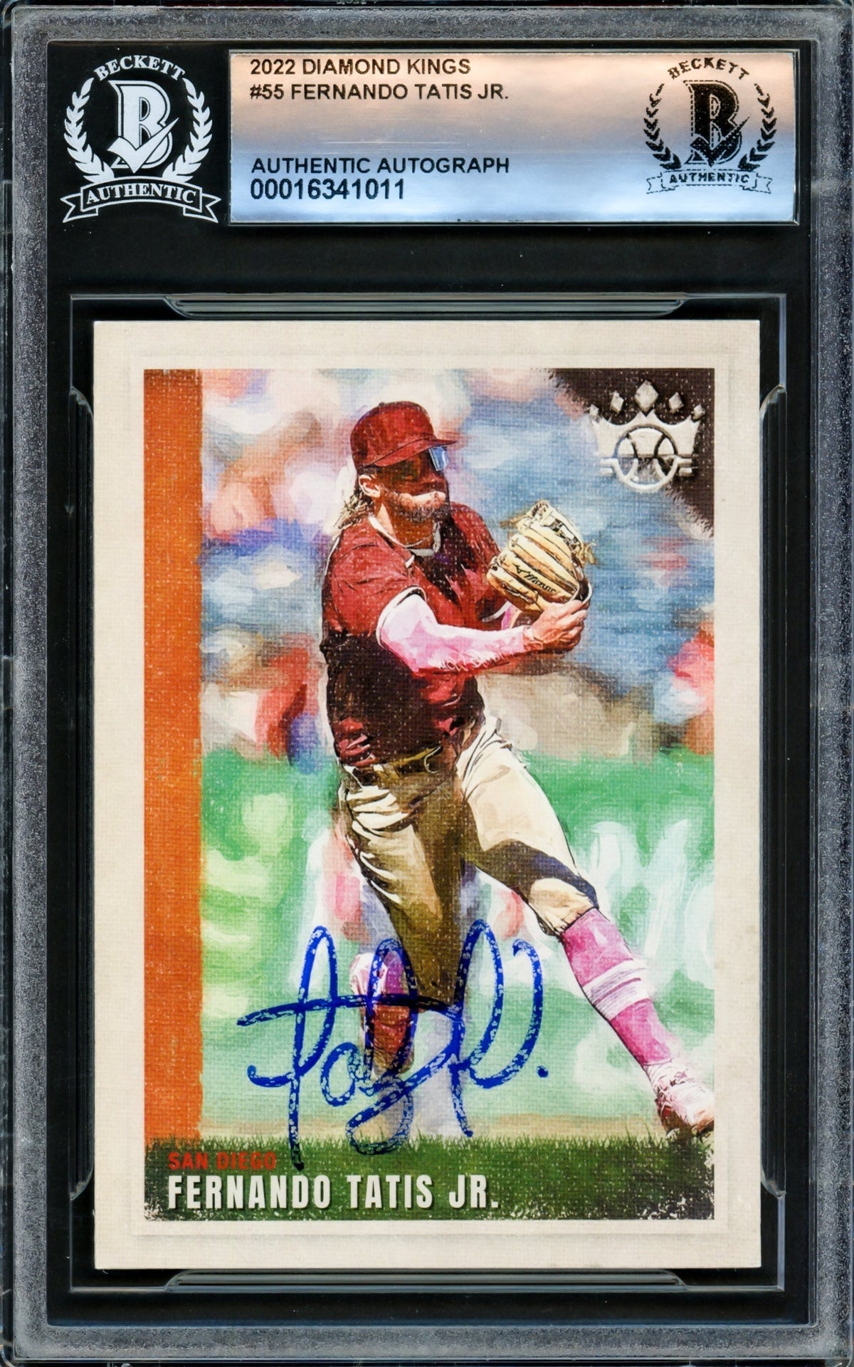 Fernando Tatis Jr. Autographed 2022 Diamond Kings Card #55 San Diego Padres Beckett Bas #16341011