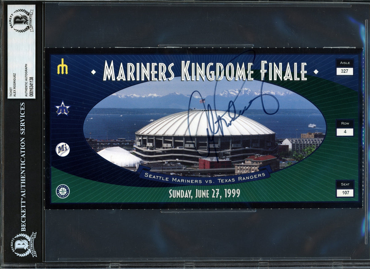 Alex Rodriguez Autographed June 27Th, 1999 Ticket Seattle Mariners Last Game In Kingdome Beckett Bas #16341138
