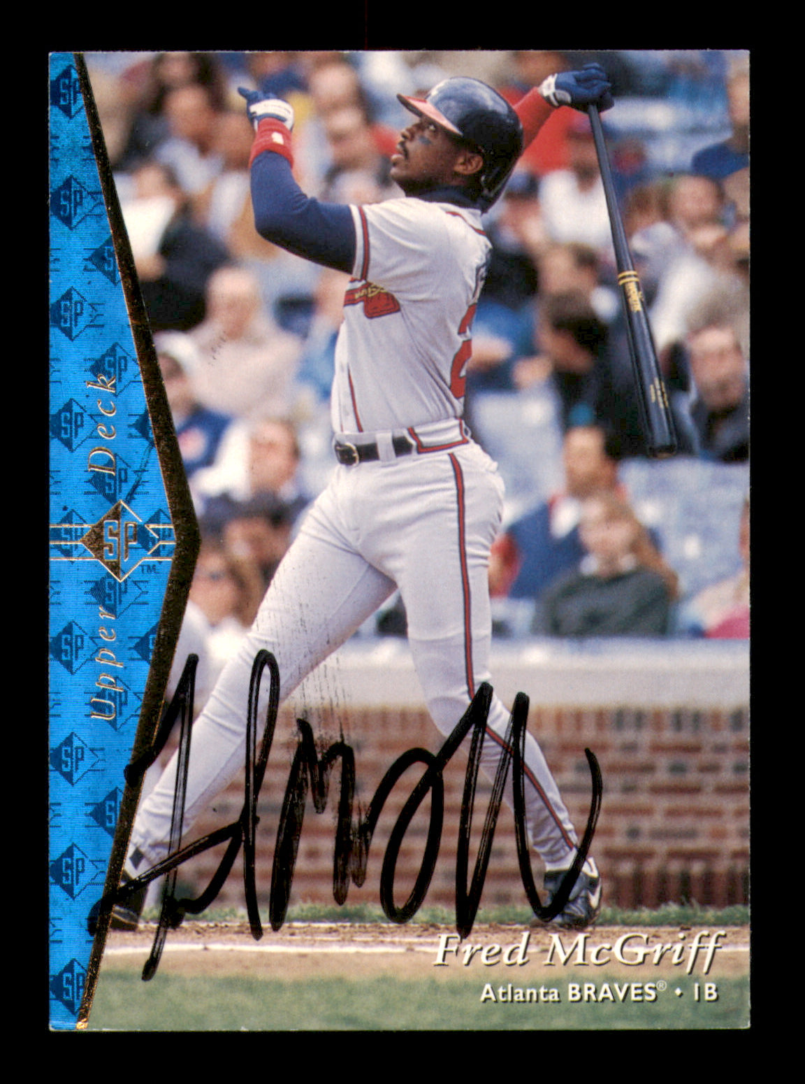 Fred Mcgriff Autographed 1995 Upper Deck Sp Authentic Card #30 Atlanta Braves (Smudged)