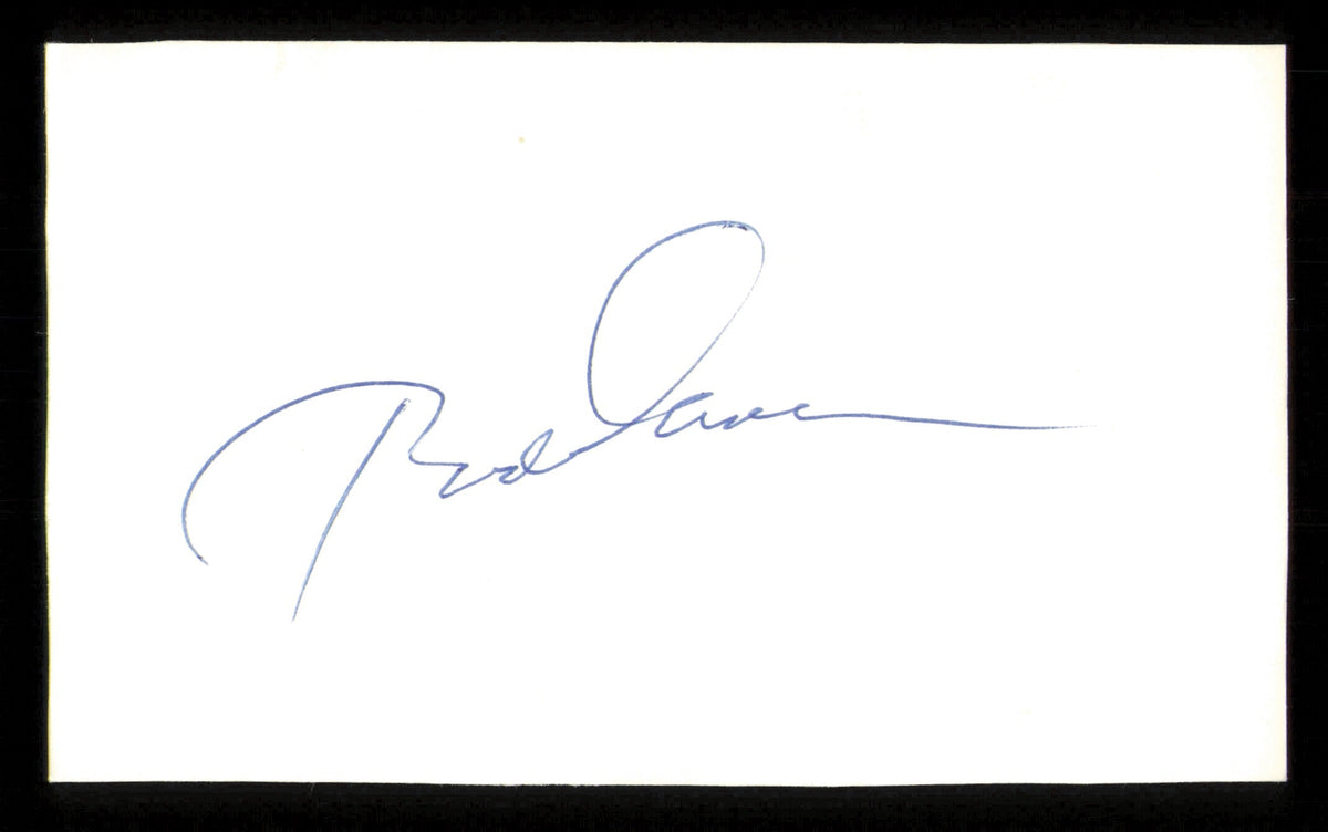 Rod Carew Autographed 3X5 Index Card Minnesota Twins Glued To 3X5 Photo