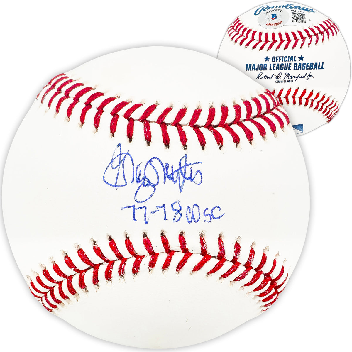 Graig Nettles Autographed Official MLB Baseball New York Yankees "77 & 78 Wsc" Beckett Bas Witness