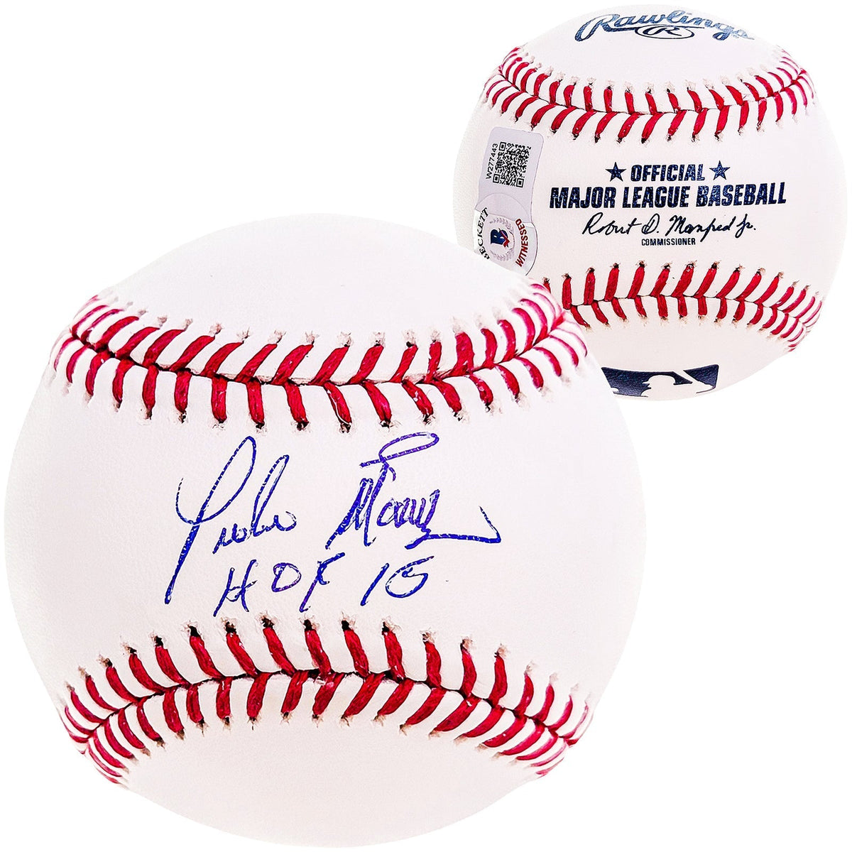Pedro Martinez Autographed Official MLB Baseball Boston Red Sox "Hof 15" Beckett Bas Witness Stock #211747