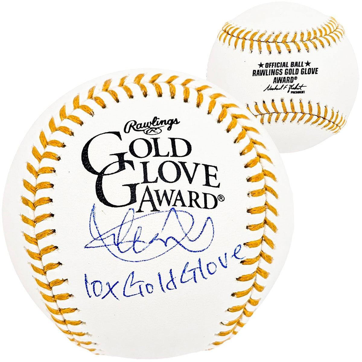 Ichiro Suzuki Autographed Official Gold Glove Baseball Seattle Mariners "10X Gold Glove" Is Holo Stock #212158
