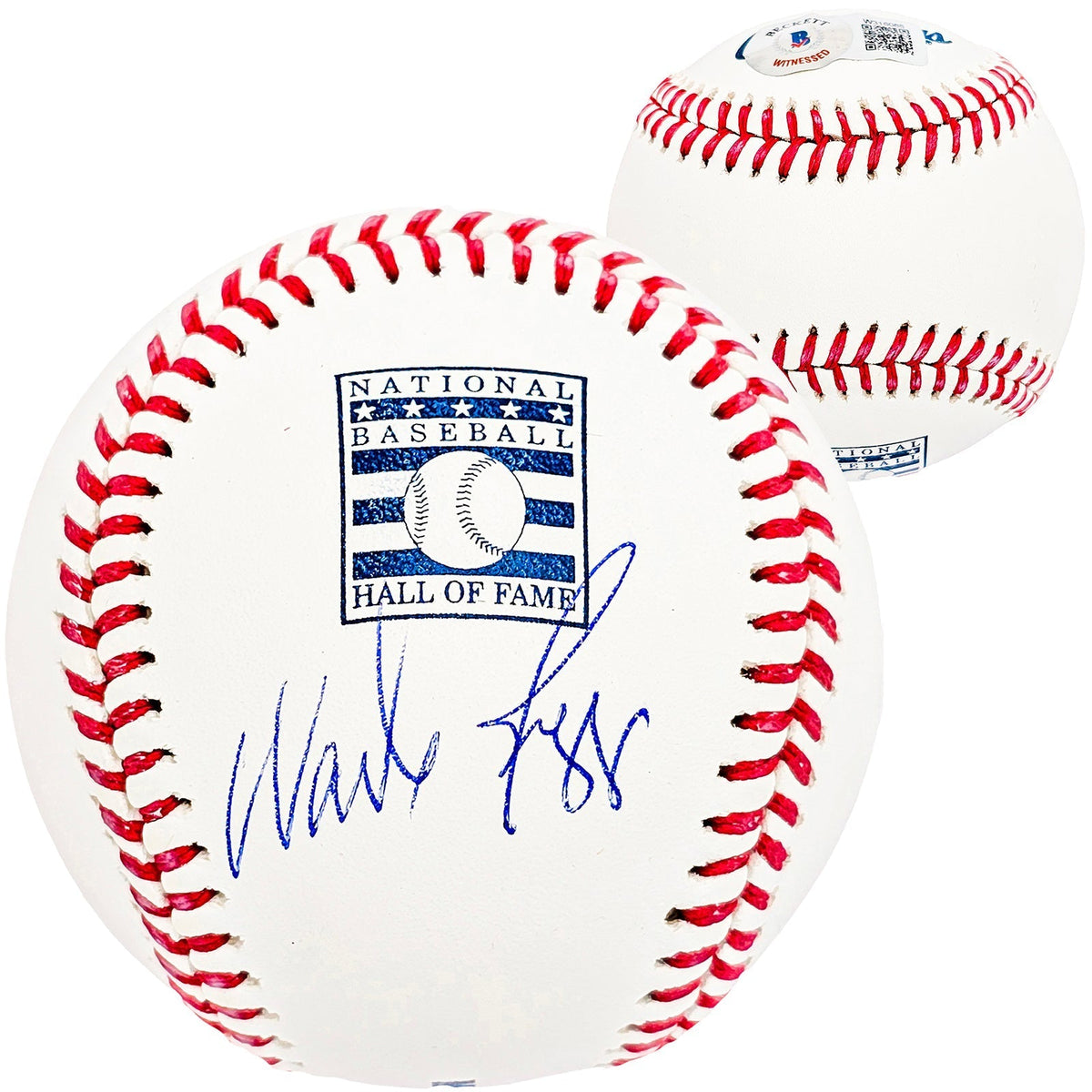 Wade Boggs Autographed Official Hall Of Fame Hof Logo Baseball Boston Red Sox Beckett Bas Witness Stock #212244