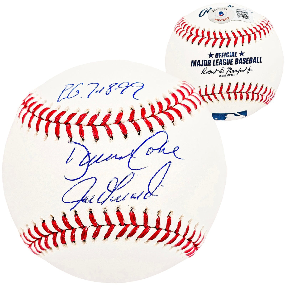David Cone & Joe Girardi Autographed Official MLB Baseball New York Yankees "Pg 7.18.99" Beckett Bas Witness Stock #212252