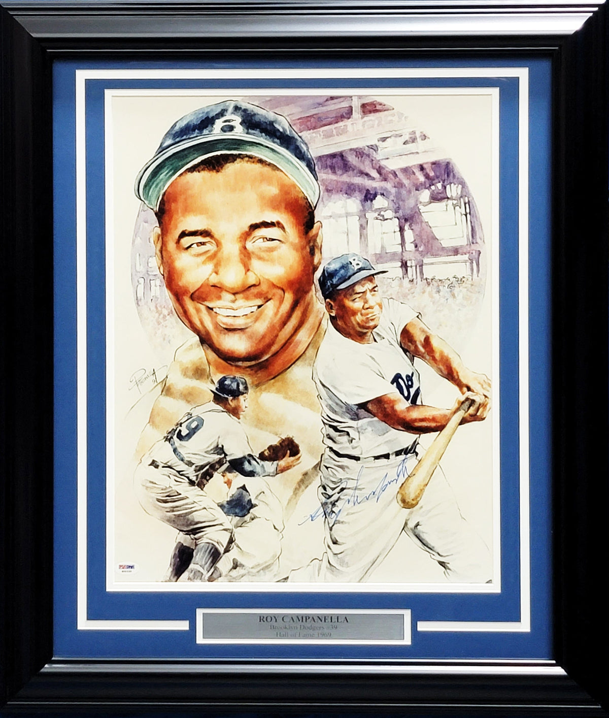 Roy Campanella Autographed Framed 16X20 Photo Brooklyn Dodgers PSA/Dna #S00330