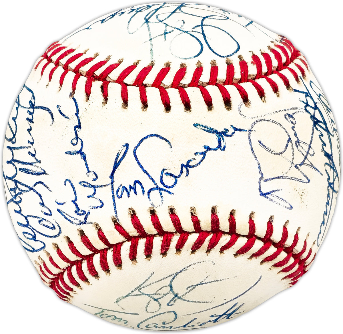 1994 Los Angeles Dodgers Team Autographed Official Nl Baseball With 23 Signatures Including Pedro Martinez & Mike Piazza Beckett Bas #Ac98329