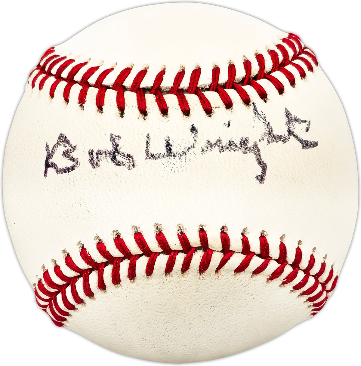 Bob Wright Autographed Official Nl Baseball Chicago Cubs
